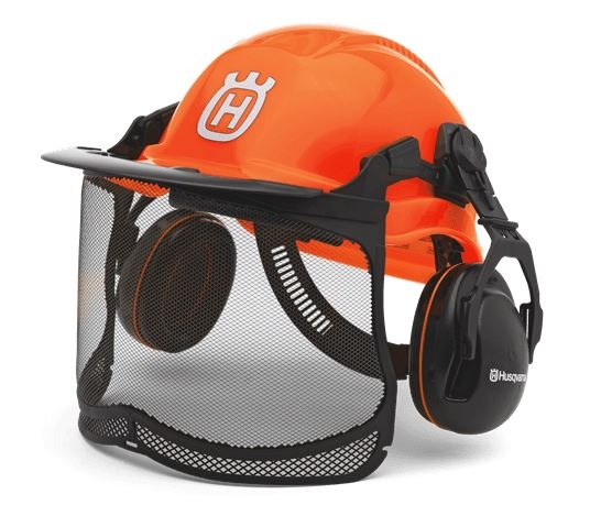 Zaštitna kaciga Husqvarna FUNCTIONAL (fluorescentna) - vizir i slušalice
