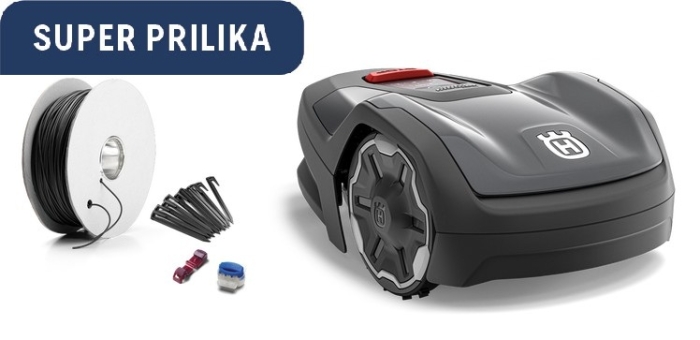 Husqvarna Automower Aspire R4 (za površine do 400 m²) + Instalacijski kit  S (150m)